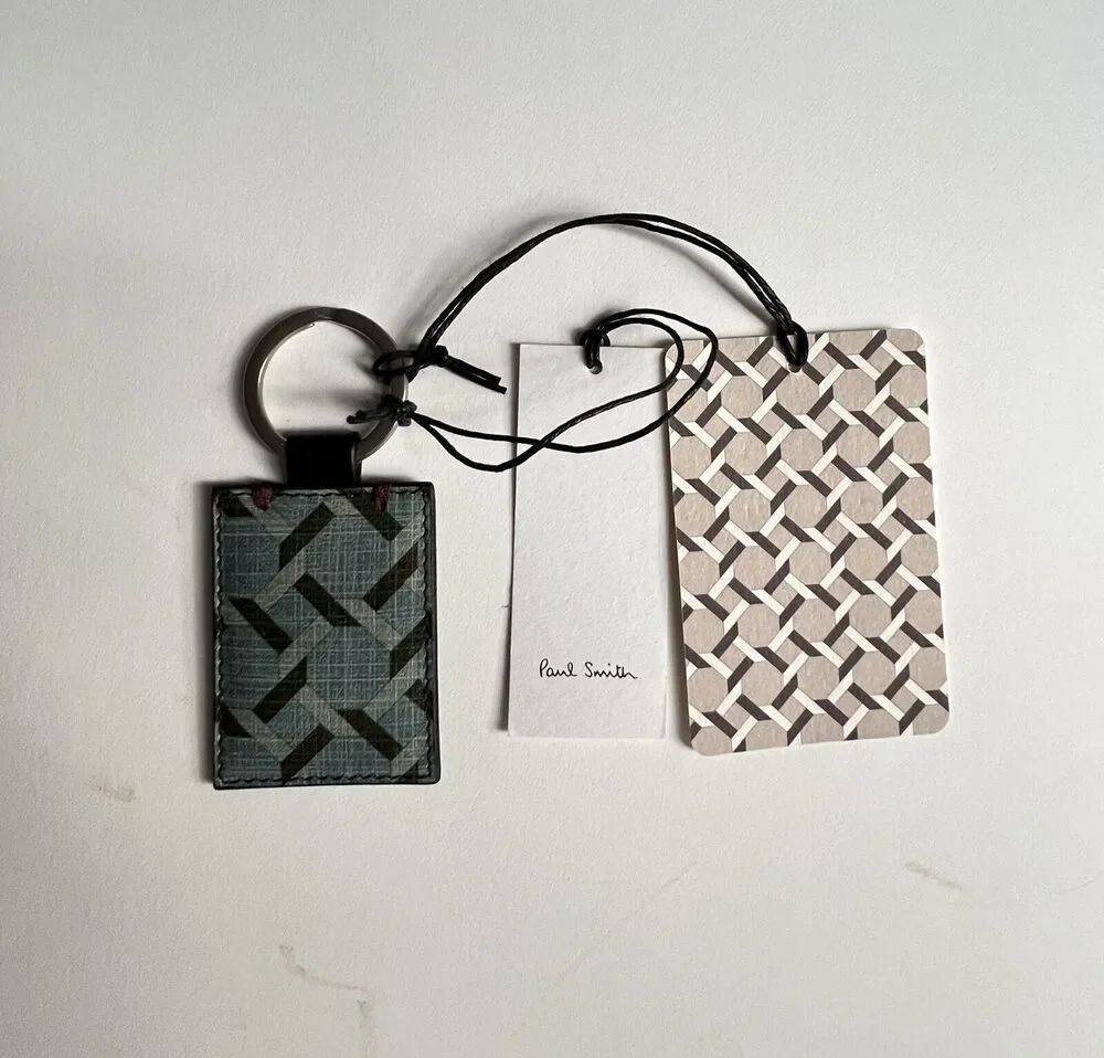 Paul Smith Leather Key Chain Fob Belvoir Castle Tiles New Made In Italy